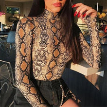 Load image into Gallery viewer, Sexy Snake Print New Women Autumn Winter Coveralls Slim Primer